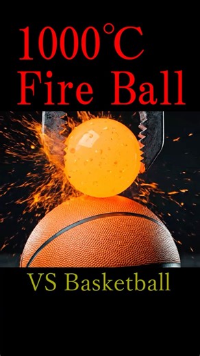 【ASMR】Satisfying Heat Test: 1000°C Iron Ball vs Basketball 🏀🔥 #Shorts