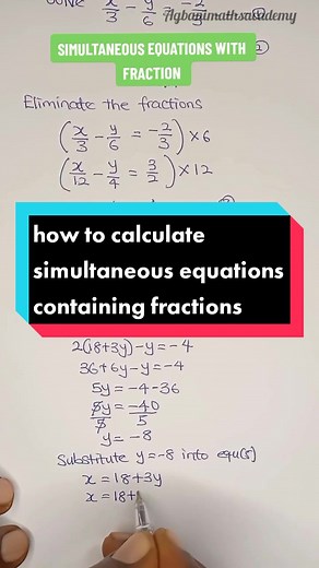 Solve Simultaneous Equations with Fractions