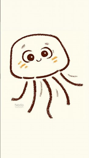 How To Draw A Cute Jellyfish - Step by Step Easy Drawing Tutorial #cartoonjellyfish #kawaii #chibi