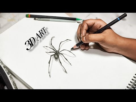 3D Art | Realistic Spider Drawing, Realistic Pencil Shading Tutorial, Step By Step