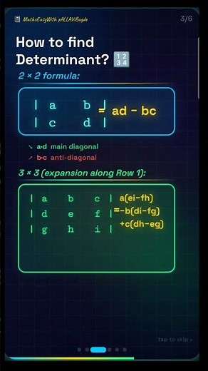 Linear Algebra |Determinant |Can you find Determinant?| 2x3, 3x3 #mathseasywithpALLAViBagde #concept