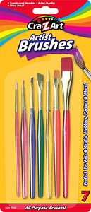 Cra-Z-Art All Purpose Artist Paint Brushes, Multicolor, 7 Count, Child to Adult, School Supplies