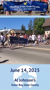 ONE WEEK UNTIL THE GOATS MARCH ON SISTER BAY! 🐐 We’ve got goats, food, drinks, music, a Swedish pancake eating contest, a Stein holding contest, and a full day of fun! Parade starts at 11am on June 14, so don’t miss it! Goat Fest follows immediately after. | Al Johnson's Swedish Restaurant & Butik