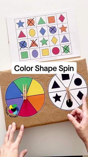 Engage your little ones in a playful and educational adventure with our Color Shape Spin Printable! 🎨🔵🟡 Let them spin the wheel to get a color and shape, then match them on the colored shape sheet. 🌈🔶 This interactive game enhances cognitive skills by promoting critical thinking, pattern recognition, and problem-solving abilities. 🧠🧩Additionally, it improves fine motor skills and hand-eye coordination as they manipulate the clothespin to spin the wheel and mark down the corresponding shap