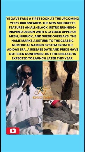 Ye Reveals the New Yeezy 800 Sneaker! (First Look)👀 #ye #yeezy #sneakers
