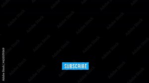 Subscribe button animation. Clicking subscribe. With alpha channel.