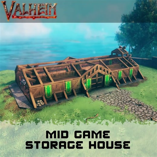 Valheim Storage Longhouse - Mid Game - (Speed Build Short) #valheim #speedbuild