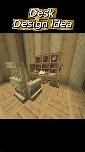 Small desk design using new shelf #minecraft #shorts #minecraftbuilds
