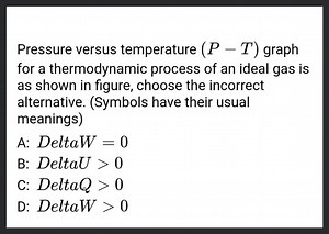 Pressure versus temperature (P-T) graph for a thermodynamic pro... | Filo