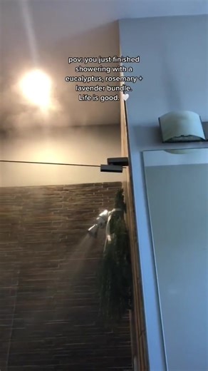 Shower eucalytpus bundles and steam…nightly routine…you can almost smell it! #showertok #relax #showervibes #eucalyptusshower