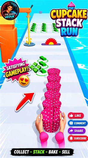 🧁Cupcake Stack Run Gameplay 🍰 | Satisfying Bakery Runner Game 😍 | Mobile Game #shorts