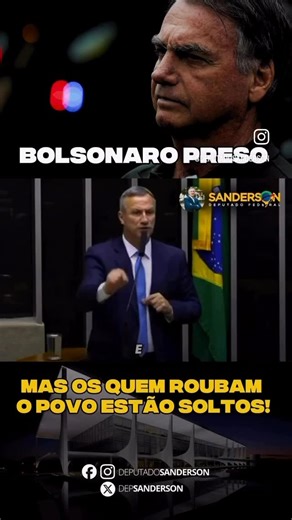 Sanderson on Instagram: "ENQUANTO JAIR BOLSONARO SEGUE INJUSTA E COVARDEMENTE PRESO, OS QUE ROUBARAM O POVO BRASILEIRO ESTÃO TODOS SOLTOS. VEM DAÍ, DESSE PARADOXO, A CRESCENTE INDIGNAÇÃO DA POPULAÇÃO, QUE NO DOMINGO, EM PROTESTO, VAI LOTAR BRASÍLIA NO FECHAMENTO DA “CAMINHADA PELA JUSTIÇA E LIBERDADE”, LIDERADA PELO INCANSÁVEL NIKOLAS FERREIRA. NA SEXTA-FEIRA ESTAREI INCORPORANDO À CAMINHADA, ATÉ O SEU FECHAMENTO NO DOMINGO À TARDE EM BSA/DF! @jairmessiasbolsonaro @nikolasferreiradm"