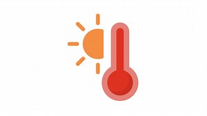 Hot on white background, Weather animated icon
