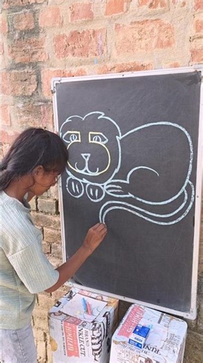 How to draw 5 Numbers Lion Easy Drawings #shorts