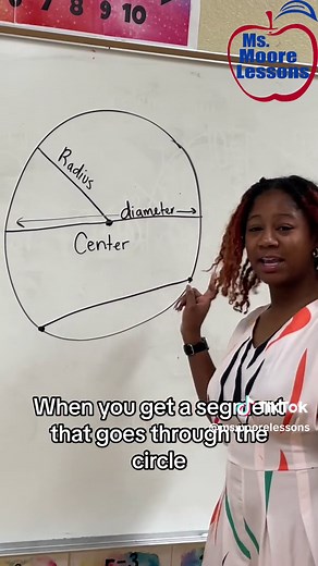 Today’s Lesson: Parts of a Circle! Live Tutorial Wednesday at 7:30 pm!!! Submit your questions! #msmoore #fyp #teacher #msmoorelessons #teachersoftiktok #math #circles #diameter