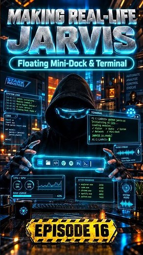 I Gave JARVIS a Floating Mini-Dock & Dual Terminal! (EP 16) 🤖⚡ #shorts #ai #jarvis #ironman