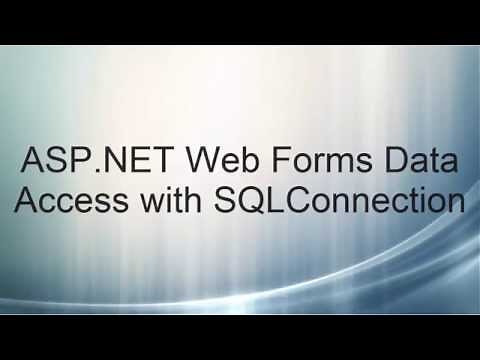 Introduction to ASP.NET Web Forms: Data Access