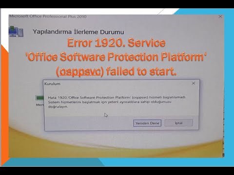 Hata 1920. ‘Office Software Protection Platform’ (osppsvc) hizmeti başlatılamadı.(PROGRAMSIZ ÇÖZÜMÜ)