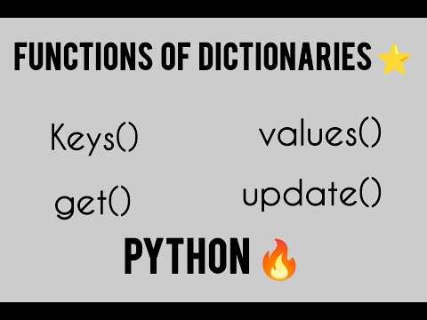 Functions of Dictionaries ⭐|Python 🔥| Notes 👇🏻