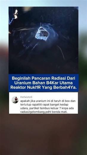 Beginilah pancaran radiasi dari uranium bahan b4kar utama reaktor nukl1r