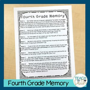 Bible Verse Activities Memory Year Long Curriculum for Fourth Grade