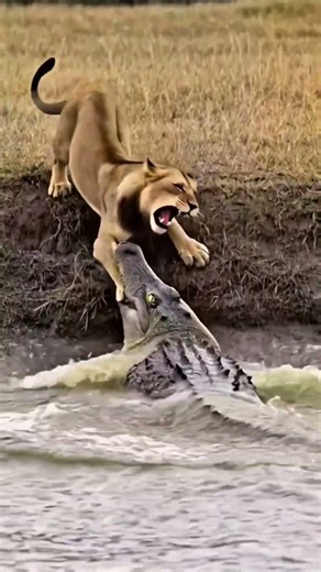 Lion vs Crocodile 🦁🐊 One Wrong Move…
