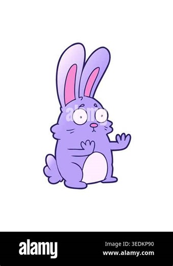 jiggle motion animation of cartoon scared rabbit Stock Video Footage - Alamy
