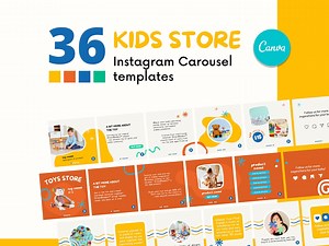 CANVA Carousel Templates Kids SHOP, Kids Store, Toys Shop, Colorful Templates, Social Media, Instagram Post, Children Instagram Post - Etsy