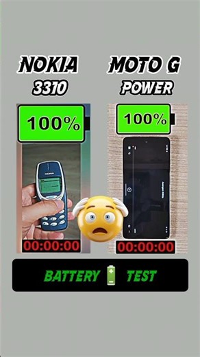 Nokia 3310 vs Moto G7 Power 🔋 Ultimate Battery Test | Who Lasts Longer? ⚡ #Shorts