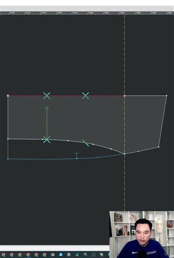 Designing a vest collar using Optitex software.