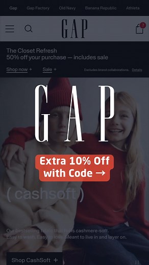 Extra savings at GAP this week! 👉 Extra 10% Off your purchase (Stacks with other offers 👏 ) 👉 Use code YOURS - valid thru Nov 4, 2025 Perfect time to layer up for fall. More GAP coupon codes here: https://dpf.to/gap-coupons #DontPayFull #GAP #Coupons #FallFashion #Savings #FallSavings | DontPayFull