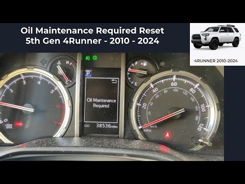 Resetting Oil Maintenance Light 5th Gen 4Runner 2010 - 2024