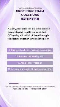 Audiologist Prometric Exam 2026 | Audiology Questions for Exam Practice