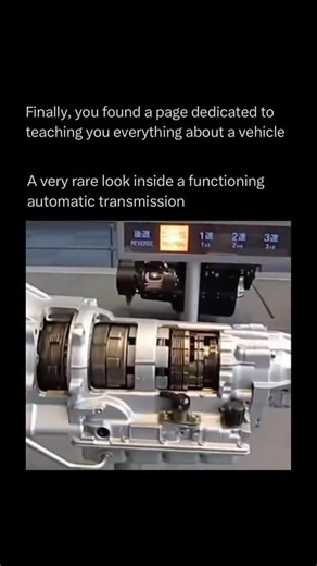 Explaining a car on Instagram: "An automatic transmission works by using a system of planetary gears, clutches, and a torque converter to shift through gear ratios without driver input. The torque converter connects the engine to the transmission, allowing smooth power transfer even when the car is stopped. Hydraulic fluid and sensors control when gears change, adjusting to speed and load so the vehicle accelerates and cruises efficiently without the need for a clutch pedal or manual shifting. L