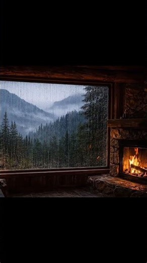 Rain on Cabin Window 🌧️🔥 10 Seconds of Pure Calm