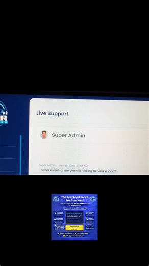 PTTR load board live support for trucker