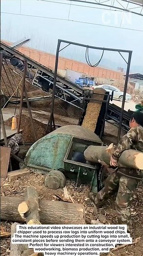 Industrial Wood Log Chipper – High-Power Machine Turning Logs Into Wood Chips