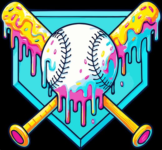 Baseball Homeplate Drip T-shirt - Etsy