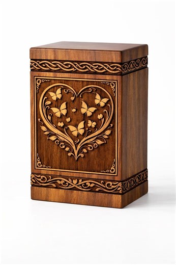 Butterfly Heart Wooden Urn Box – Personalized Memorial Keepsake, Handmade Cremation Box - Etsy