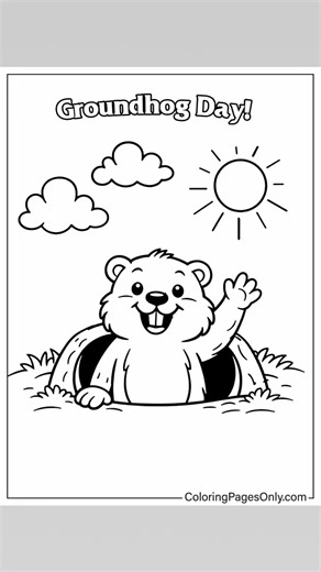 Groundhog Day Coloring Pages #groundhogday #coloringpages #coloringpagsonly | All Free Printable - Coloringpagesonly.com