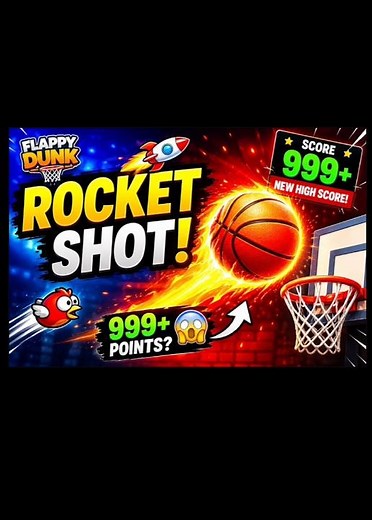 Flappy Dunk Rocket Shot! 😱 Insane Perfect Score Challenge | Highest Points Gameplay #shorts #viral