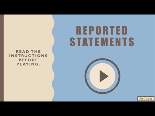 Grammar Tutorial - Reported Statements