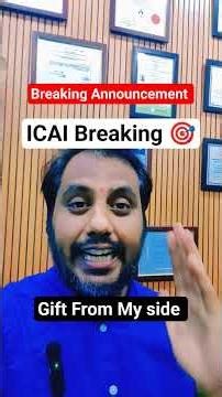 ICAI BREAKING & My Gift Announcement For Inter & Final #castudents #icai #caexam #Jan26caexam