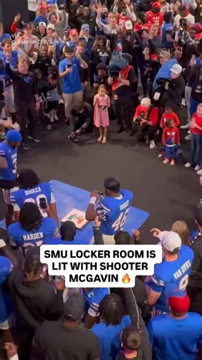 Shooter McGavin celebrating with SMU after taking down No. 10 Miami 💪 (via @joshpatecfb) | Yahoo Sports