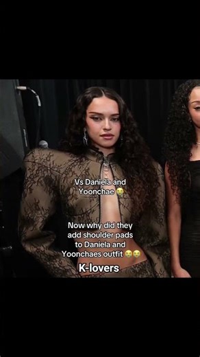 Yoonchae and Daniela wearing shoulder pads #kpop #lara #enhypen #txt #straykids #btsarmy #viral #fyp