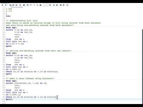 Find Non-Matching Rows From Joining Tables Using PROC SQL Joins