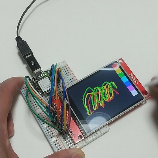 秋月電子で購入した「ILI9341搭載2.8インチSPI制御タッチパネル付TFT液晶」を Seeeduno XIAO で試してみた