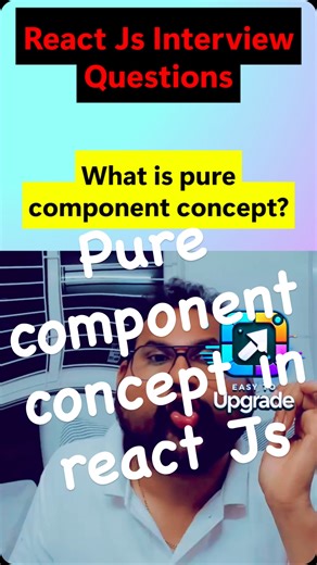 Sunil Kumar Edumala | What is Pure Component Concept in React? ✅ Interview Answer: A pure component renders the same output for the same props and state. If... | Instagram
