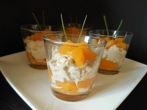 Recette de verrines de pêches et thon savoureuses