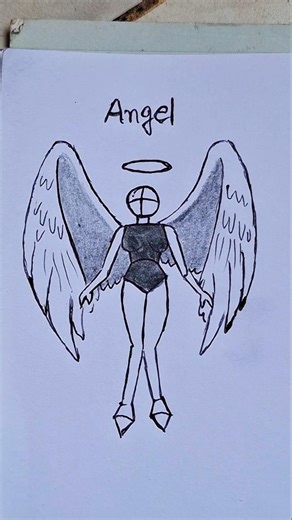 How to draw body tutorial ✨️(angel,grim reapon,hybrid)#drawing #tutorial #sketch #art
